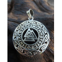 COLLANA CELTICA VALKNUT E RUNE IN ARGENTO 925