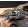 ANELLO REGOLABILE CON FOGLIA IN ARGENTO