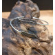 BRACCIALE IN OTTONE ARGENTATO CON PIUME