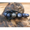 BRACCIALE SODALITE SATINATA CON PERLA IN ARGENTO 925