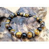 BRACCIALE OCCHIO DI TIGRE OSSIDIANA TAGLIA L