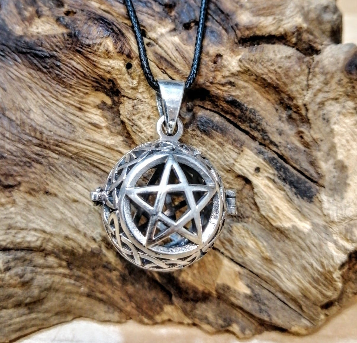 Collana Quarto Pentacolo Di Giove Chiave Di Saloone Sigilli Ciondolo Per Uoini Nero Acciaio - Foto 7