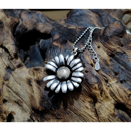 COLLANA GIRASOLE PLACCATO ARGENTO