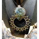 CIONDOLO LABRADORITE IN OTTONE E RAME