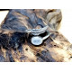 ANELLO REGOLABILE CON FOGLIA E LABRADORITE IN ARGENTO