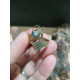 ANELLO IN OTTONE CON LABRADORITE BIANCA