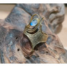 ANELLO IN OTTONE CON LABRADORITE BIANCA