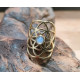 ANELLO IN OTTONE CON LABRADORITE BIANCA