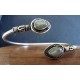 BRACCIALE IN OTTONE ARGENTATO E LABRADORITE