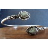 BRACCIALE IN OTTONE ARGENTATO E LABRADORITE